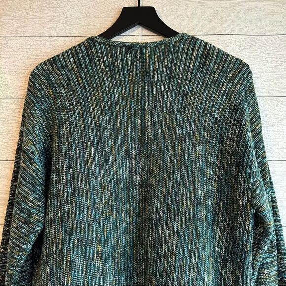 J. Jill Marled Textured Long Pocket Cardigan Green Size Medium - Picture 7 of 8